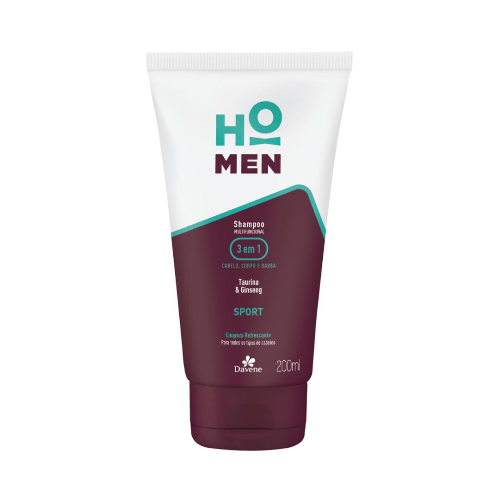 Shampoo Multifuncional Ho Men 3 em 1 Sport Davene 200ml