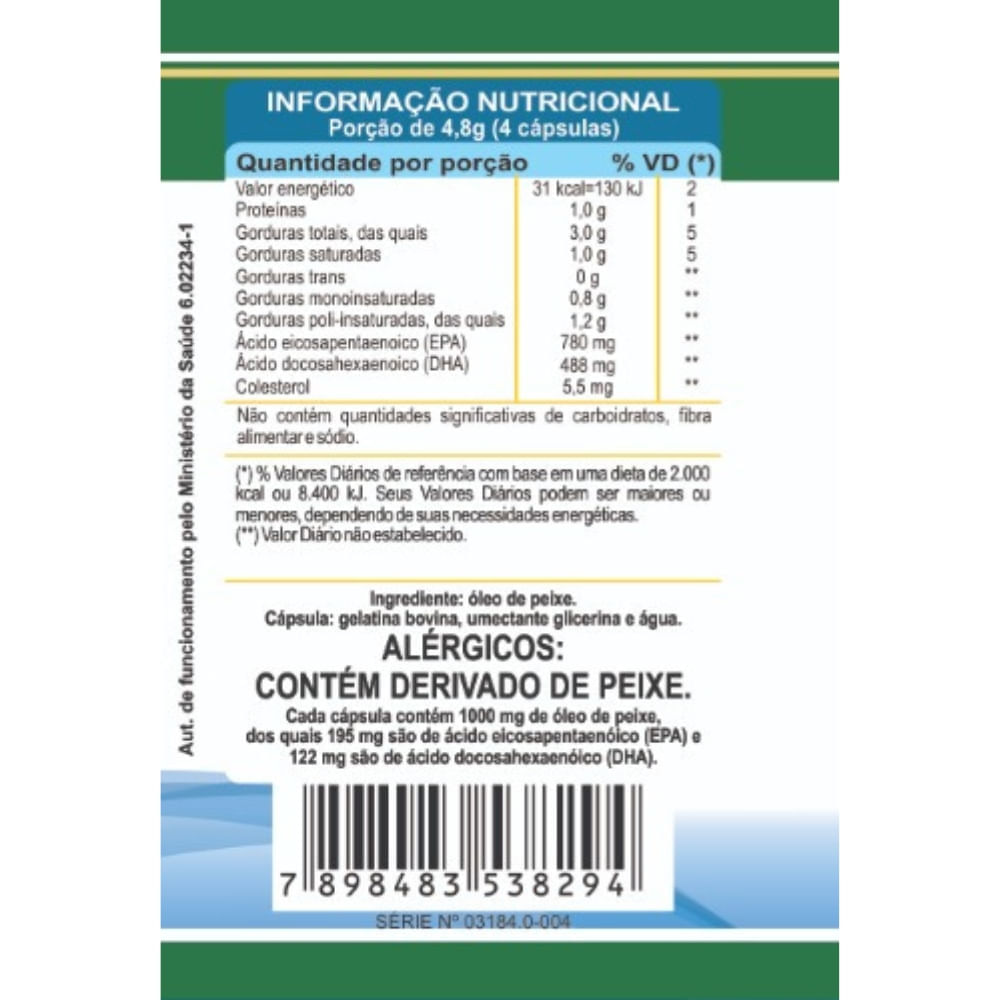Kit 3 Ômega 3 Fish Oil Unilife 1000mg 120 Cápsulas