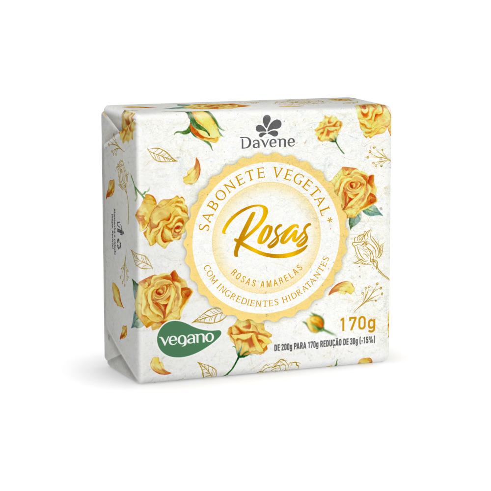 Sabonete Vegetal Em Barra Rosas Amarela Davene 170g