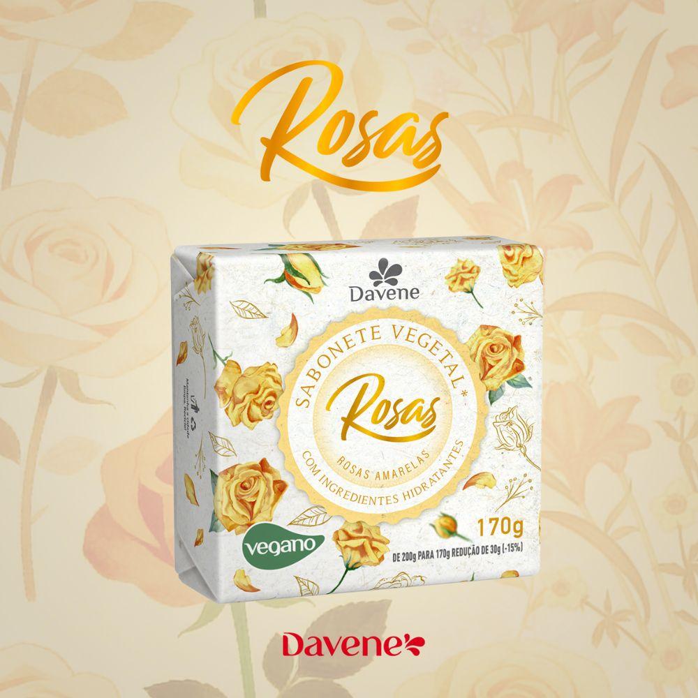 Sabonete Vegetal em Barra Rosas Amarela Davene 170g