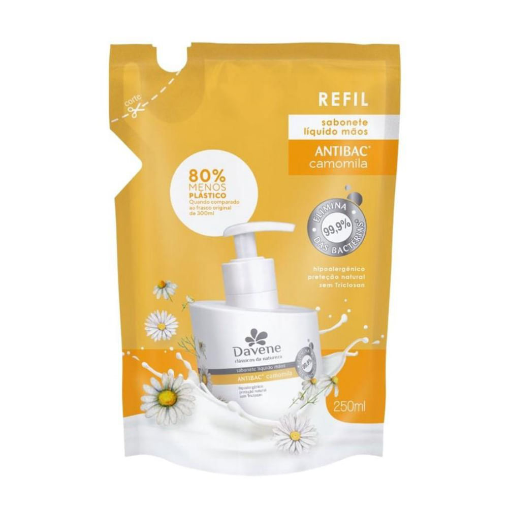 Refil Sabonete Líquido Clássicos Da Natureza Antibac Camomila Davene 250ml
