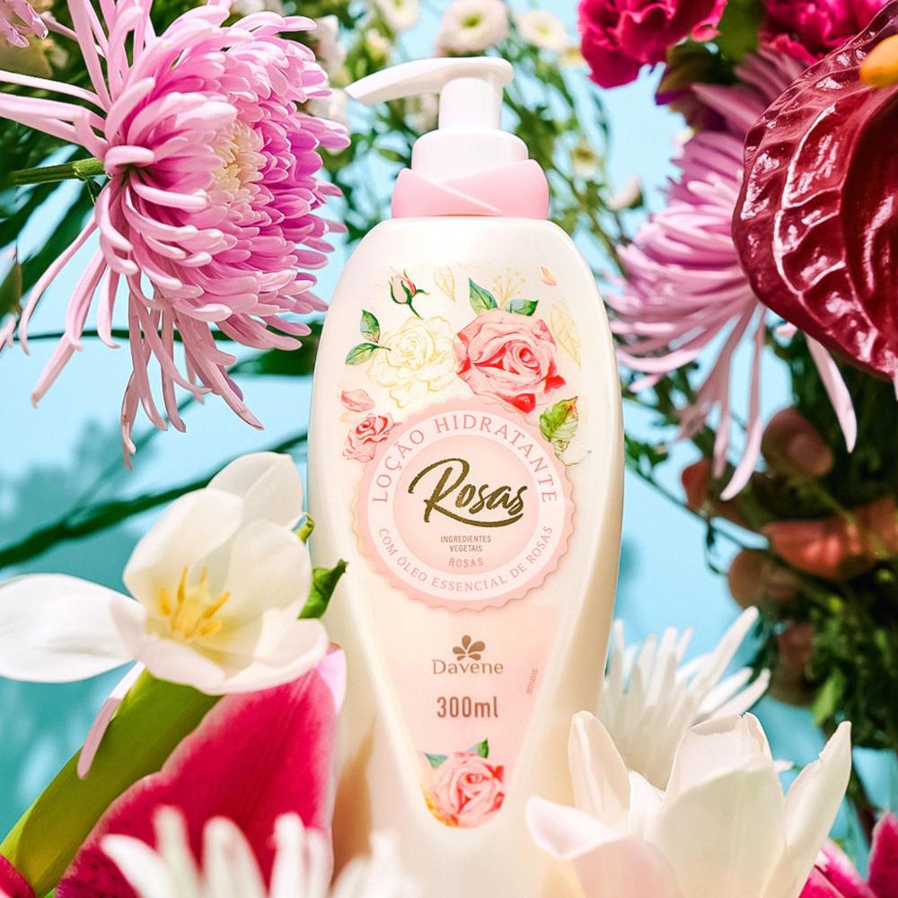 Loção Hidratante Bouquet Essence Rosas Rosa Davene 300ml