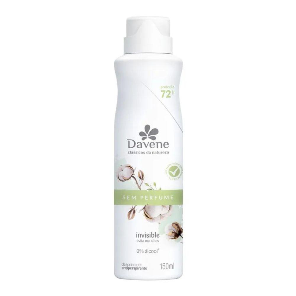 Desodorante Antiperspirante Aerossol Clássicos da Natureza Sem Perfume Davene 150ml
