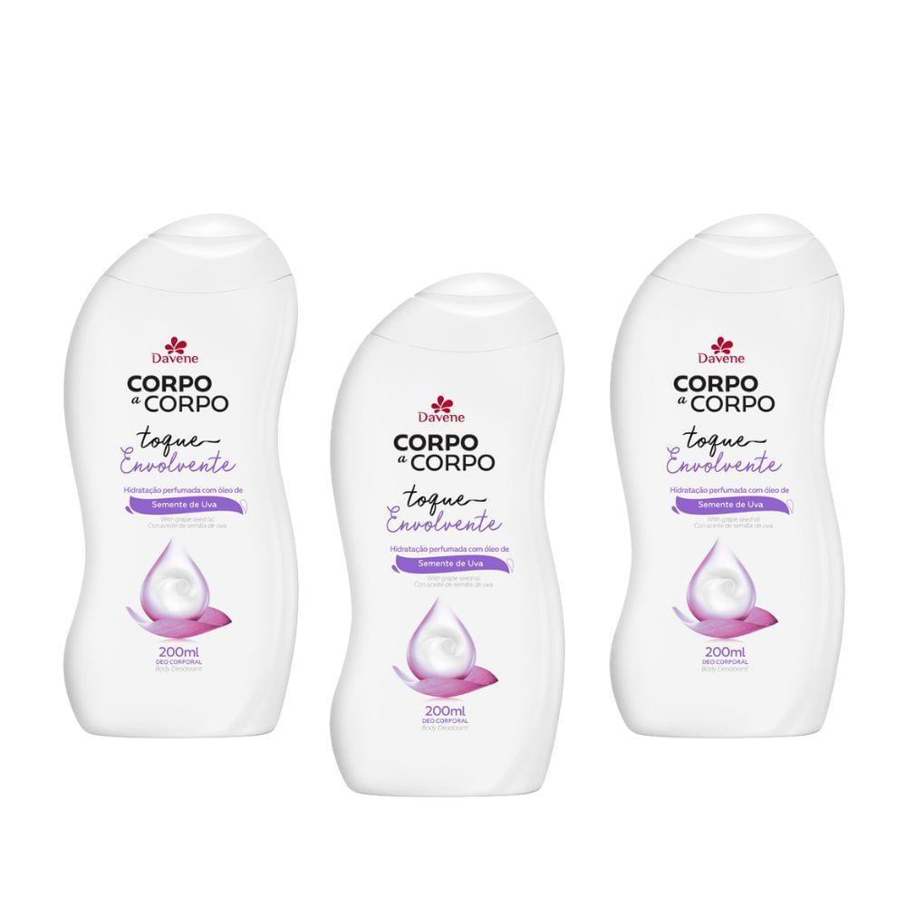 Loção Desodorante Corporal Toque Envolvente Semente de Uva Davene 200ml 3 Unidades