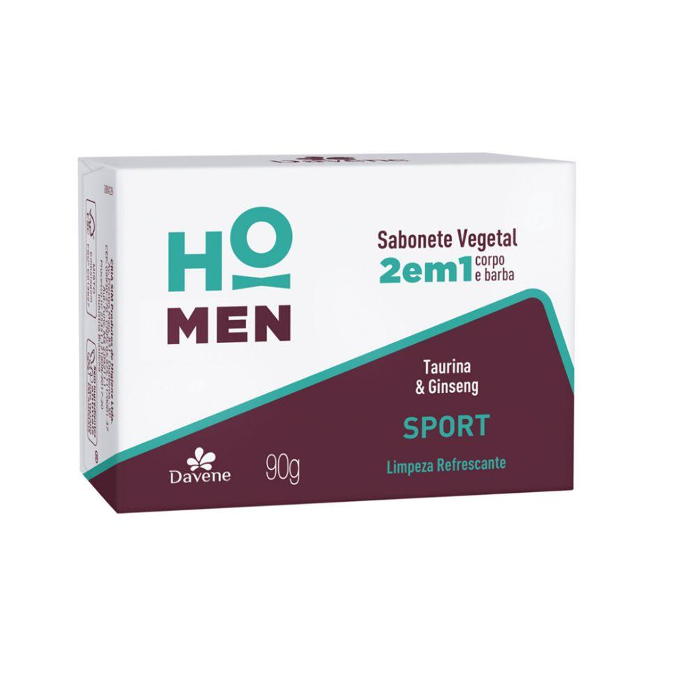 Sabonete Vegetal em Barra Davene Ho Men 2 em 1 Sport 90g 3 Unidades