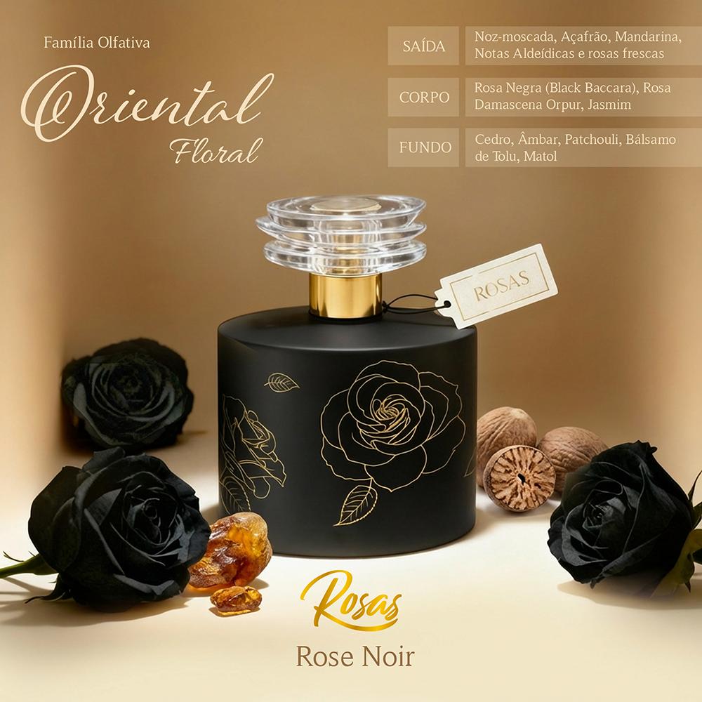 Colônia Rosas Rose Noir Davene 100ml