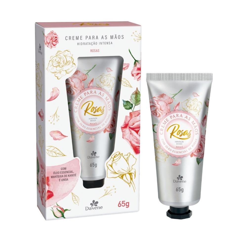 Creme de Mãos e Unhas Rosas Davene 65g