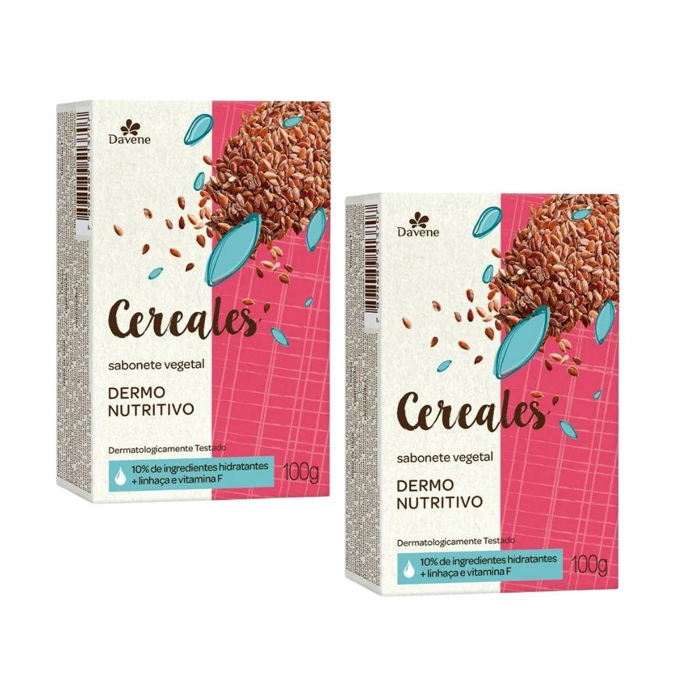 Sabonete Vegetal Em Barra Cereales Dermo Nutritivo Davene 100g 2 Unidades