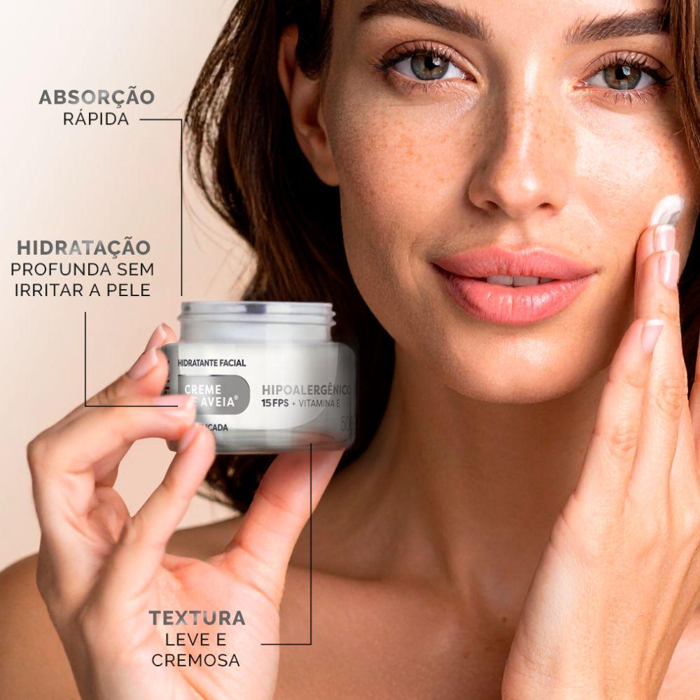 Creme Hidratante Facial de Aveia Hipoalergênico Davene 50g