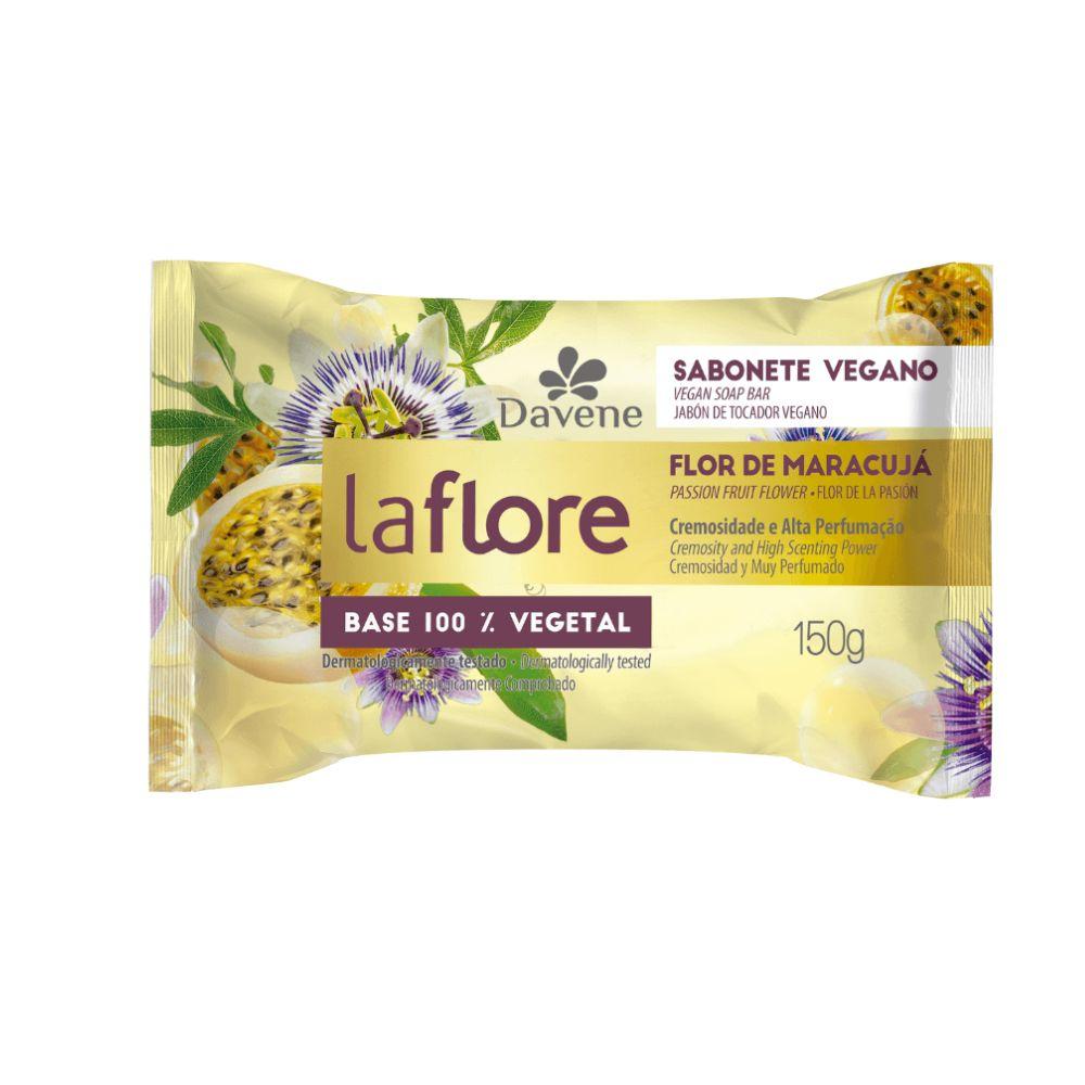 Sabonete em Barra Vegetal La Flore Flor de Maracujá Davene 150g 3 Unidades