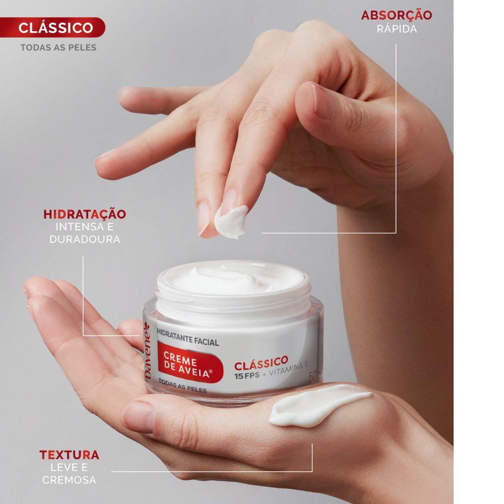 Creme Hidratante Facial de Aveia Clássico Davene 50g