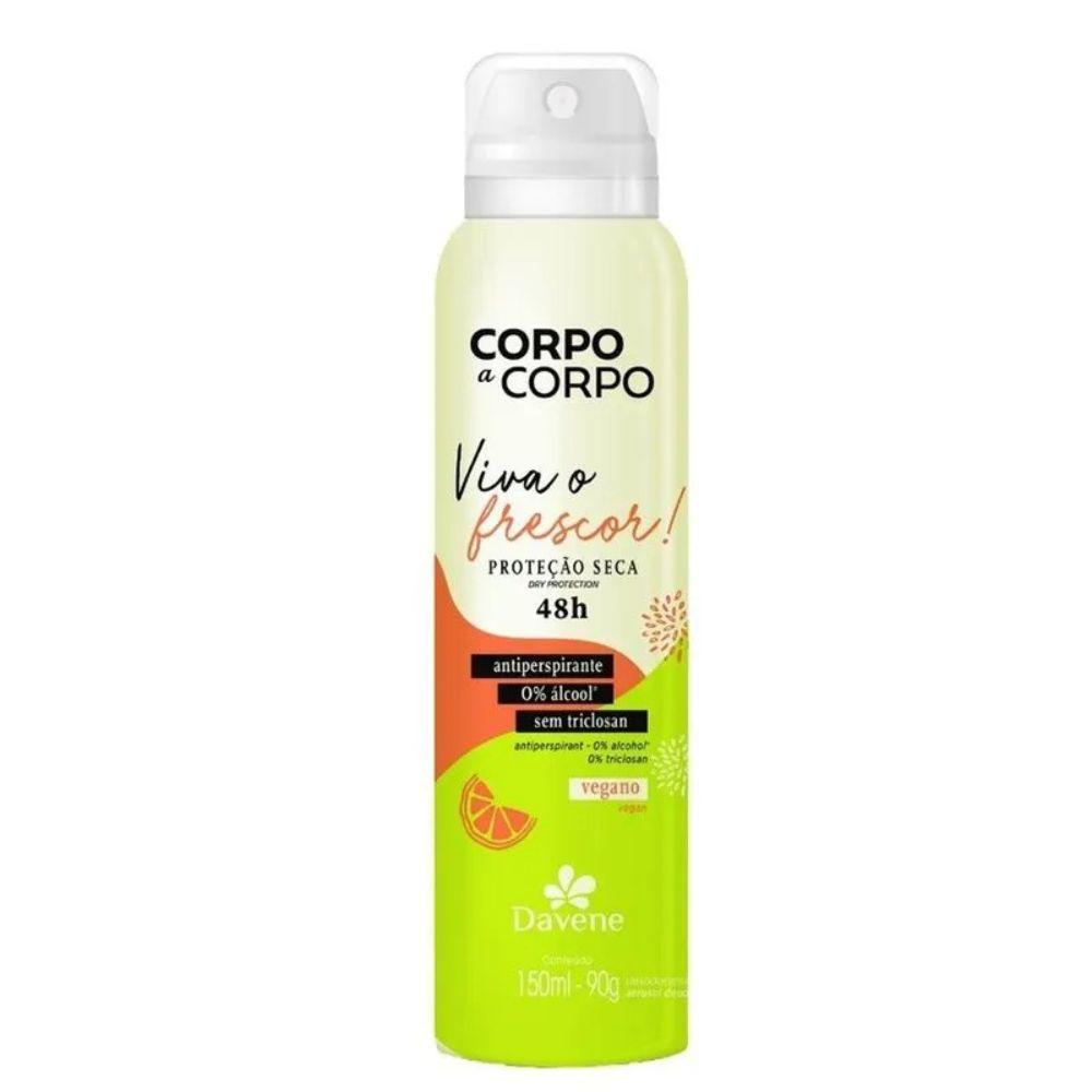 Desodorante Antiperspirante Aerossol Corpo A Corpo Frescor Davene 150ml