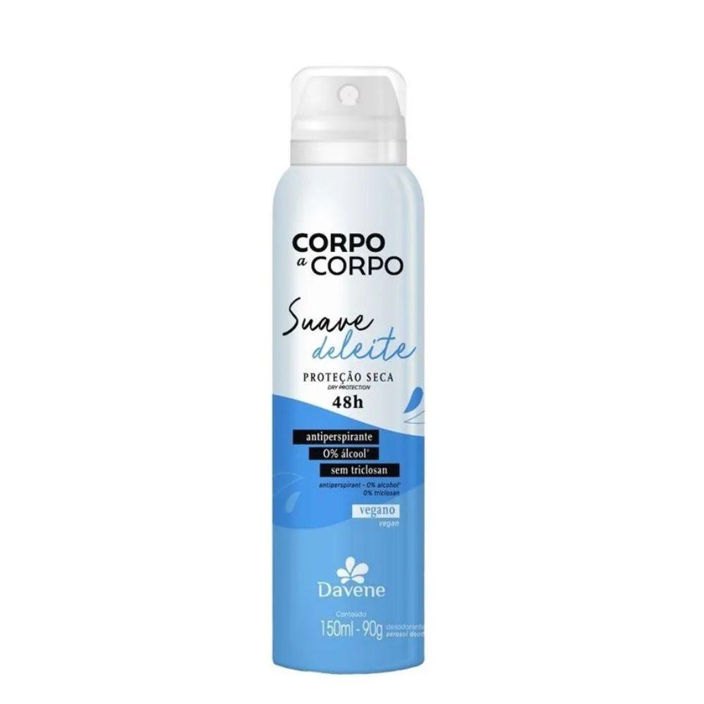 Desodorante Antiperspirante Aerossol Corpo a Corpo Suave Deleite Davene 150ml