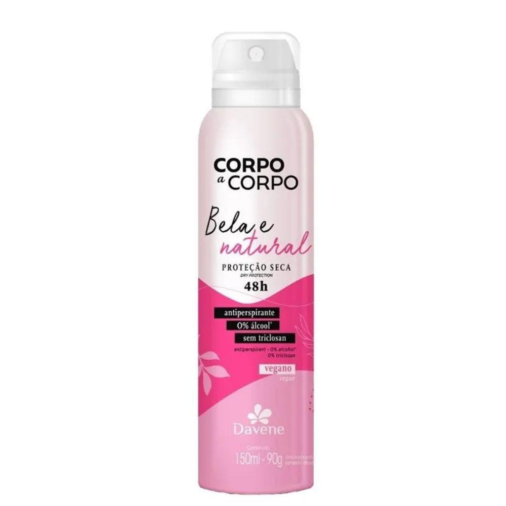 Desodorante Antiperspirante Aerossol Corpo a Corpo Natural Davene 150ml