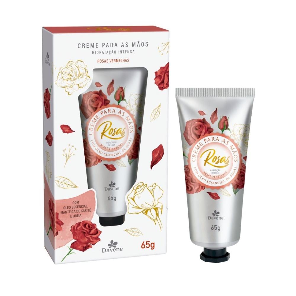 Creme Hidratante para Mãos Rosas Vermelhas Davene 65g
