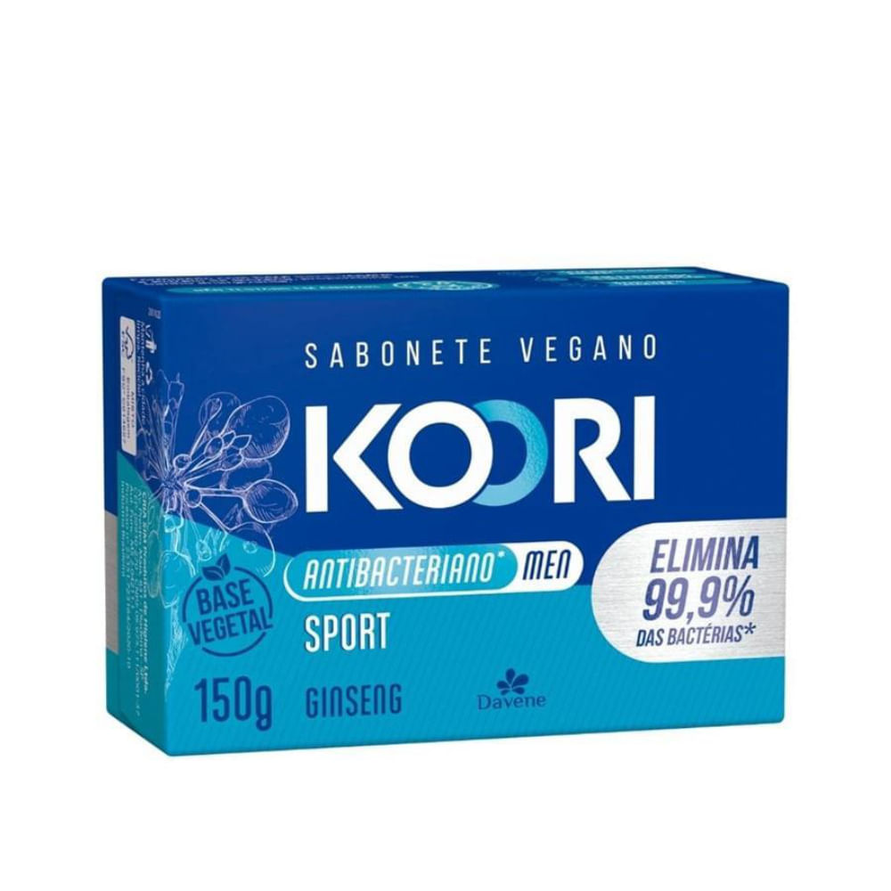 Sabonete Vegetal Em Barra Koori  Antibac Sport Davene 150g