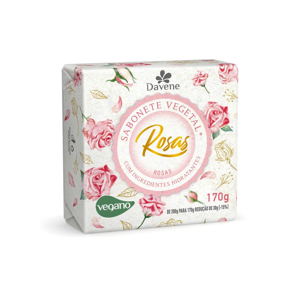 Sabonete Vegetal Em Barra Rosas Davene 170g