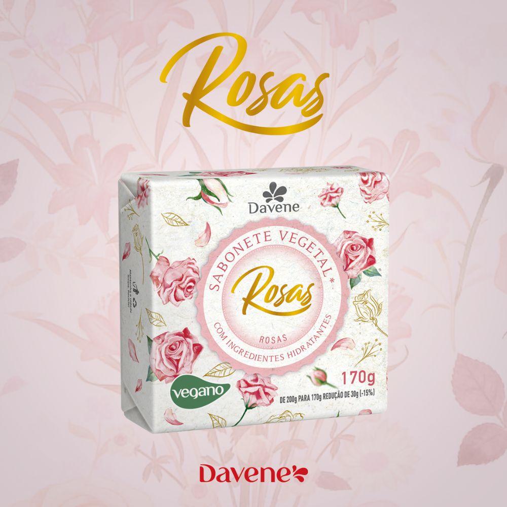 Sabonete Vegetal em Barra Rosas Davene 170g