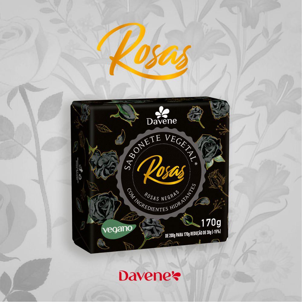 Sabonete Vegetal em Barra Rosas Negras Davene 170g
