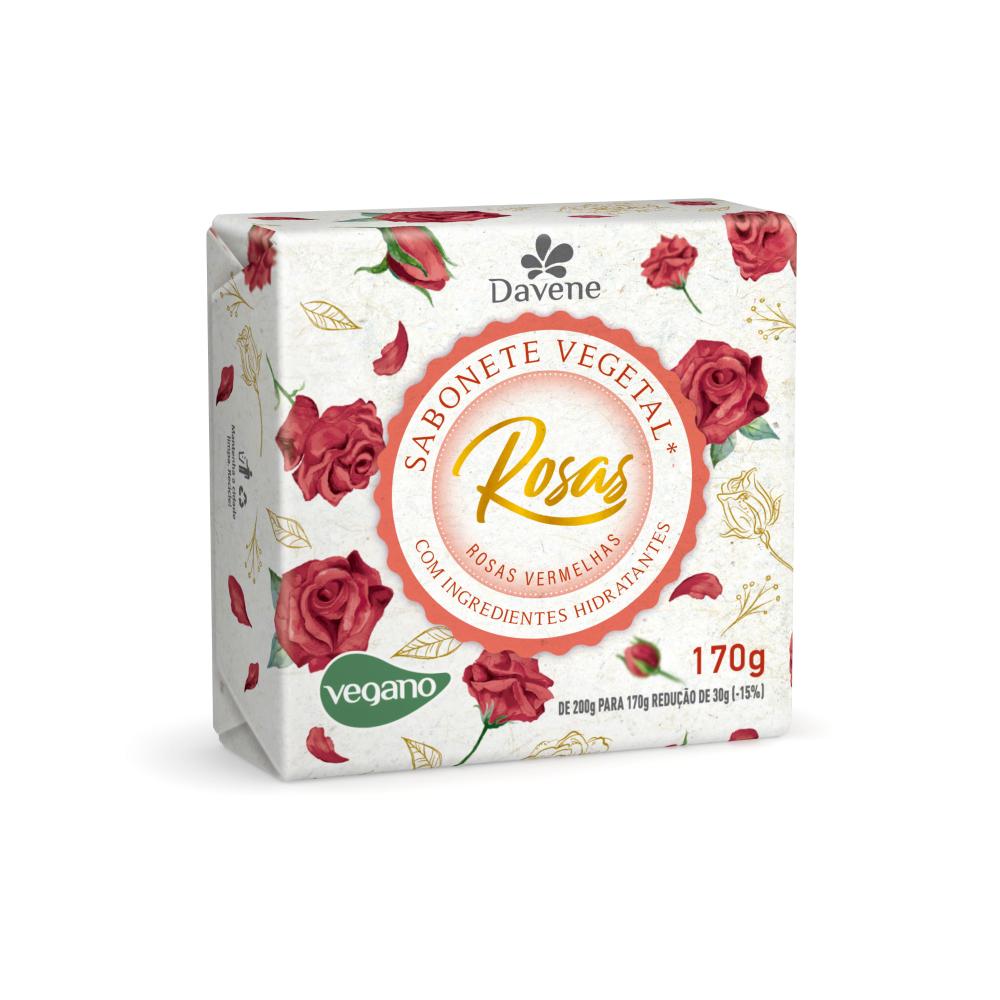 Sabonete Vegetal em Barra Rosas Vermelhas Davene 170g