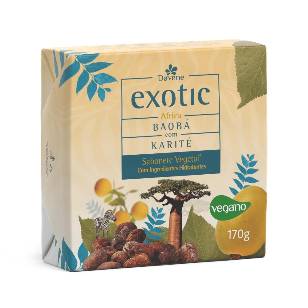 Sabonete Vegetal Em Barra Hidratante Exotic Africa Davene 170g