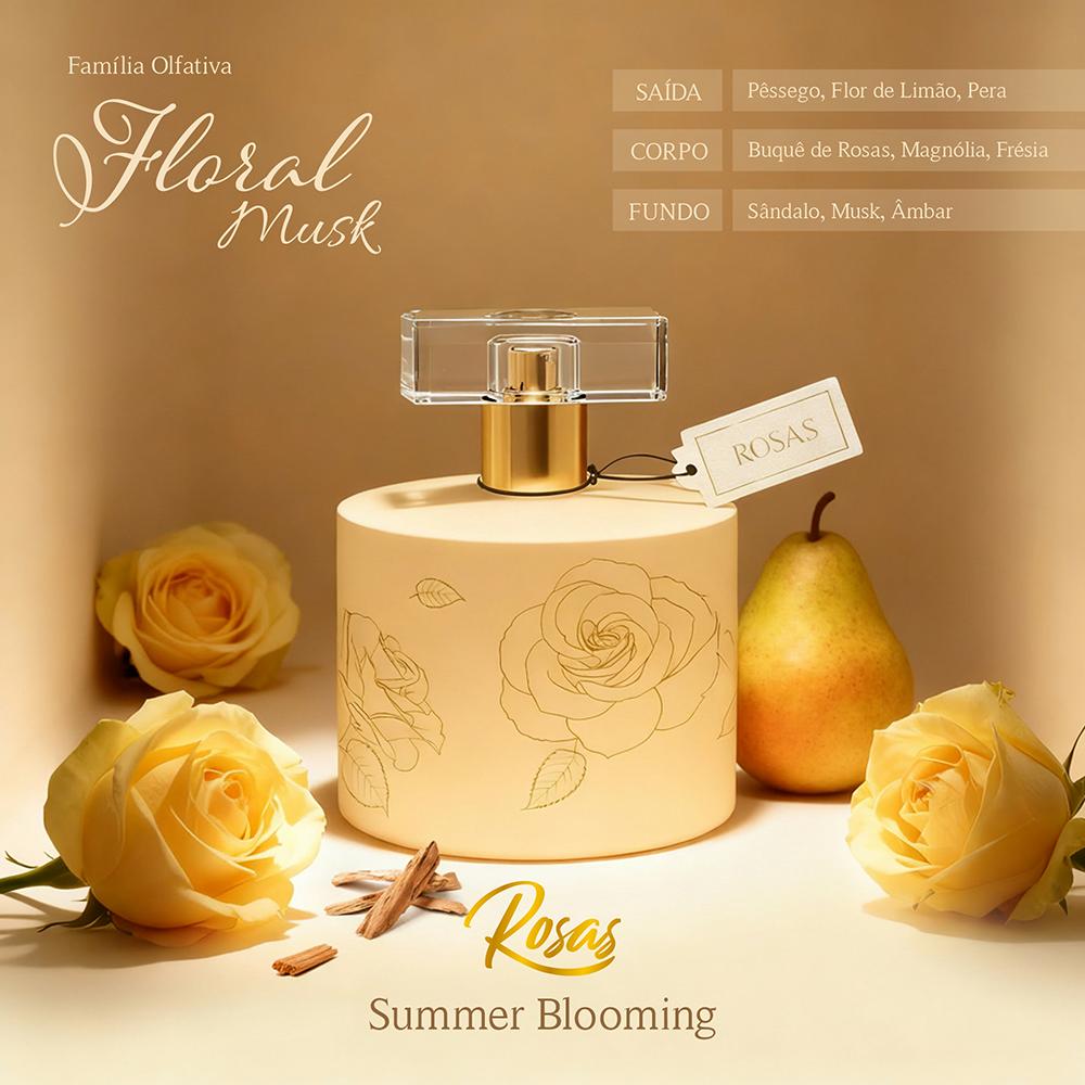 Colônia Rosas Summer Blooming Davene 100ml