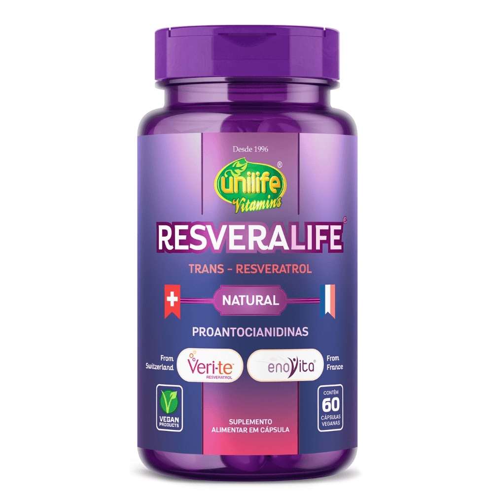 Resveralife Trans-Resveratrol Unilife 400mg 60 Cápsulas