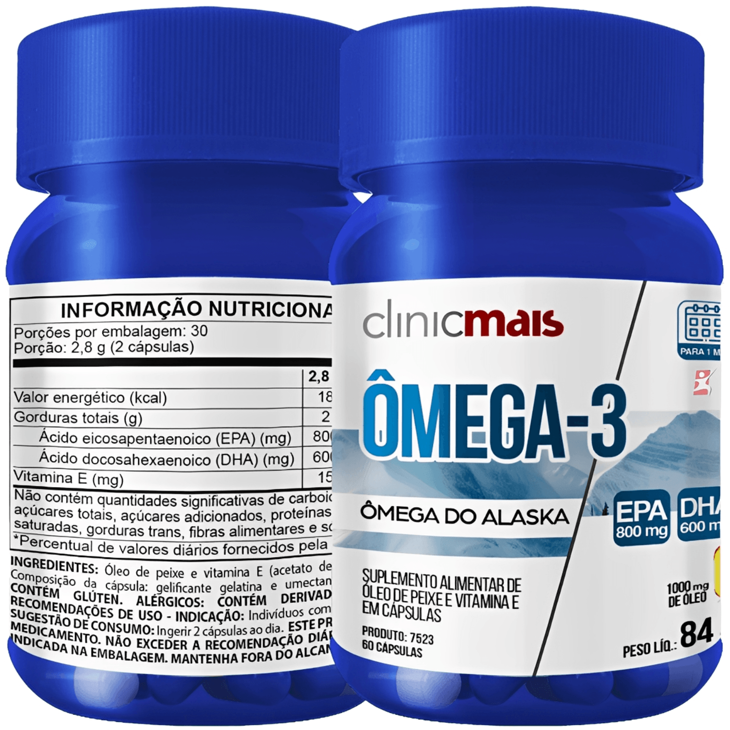 Ômega 3 do Alaska Concentrado ClinicMais 1400mg 60 Cápsulas