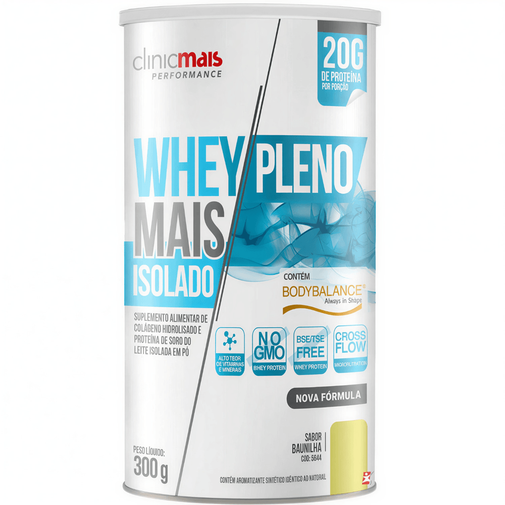 Whey Isolado Mais Pleno Clinicmais Baunilha 300g