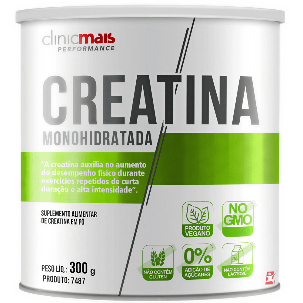 Creatina Vegana 100% Monohidratada Clinicmais Sem Sabor 300g