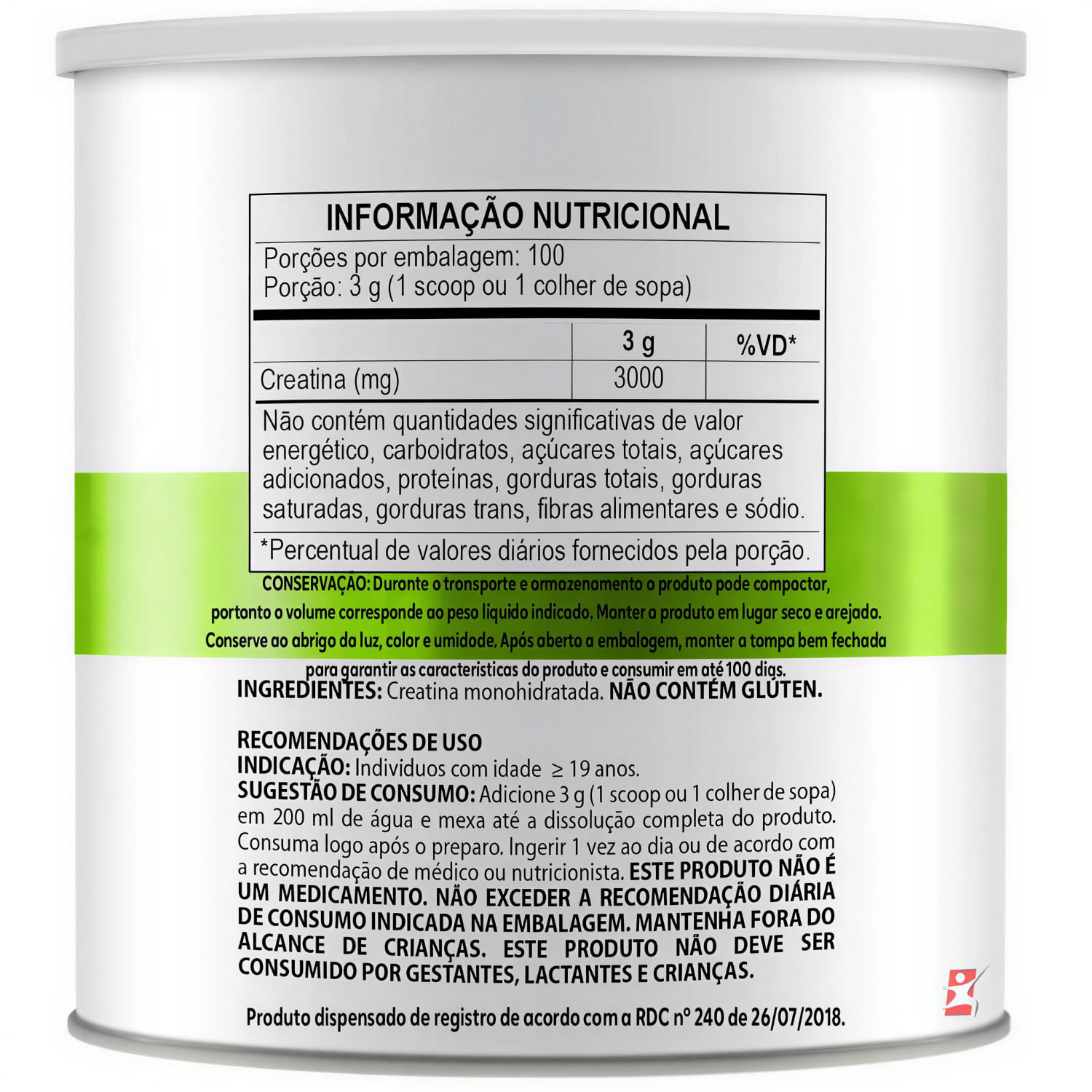 Creatina Vegana 100% Monohidratada Clinicmais Sem Sabor 300g