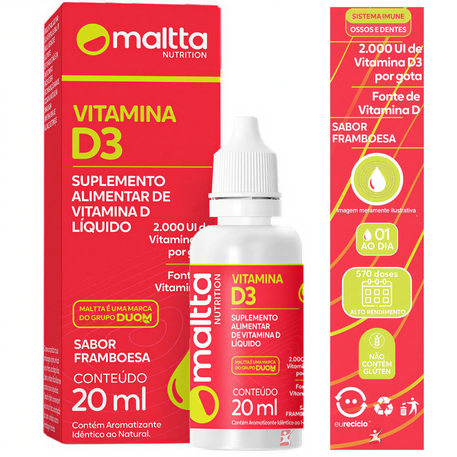 Vitamina D3 Concentrada Colecalciferol Maltta Nutrition 2000ui Por Gota 570 Doses 20ml