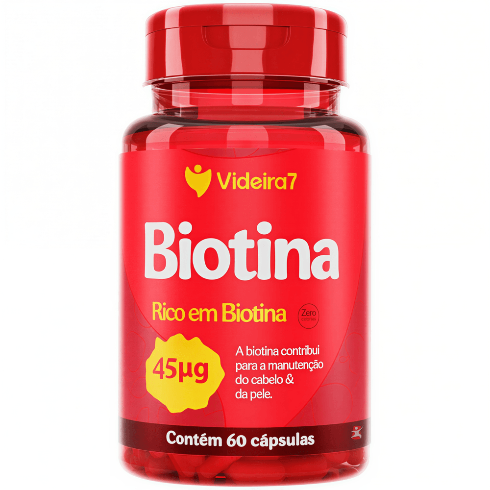Biotina 45mcg Videira7 60 Cápsulas