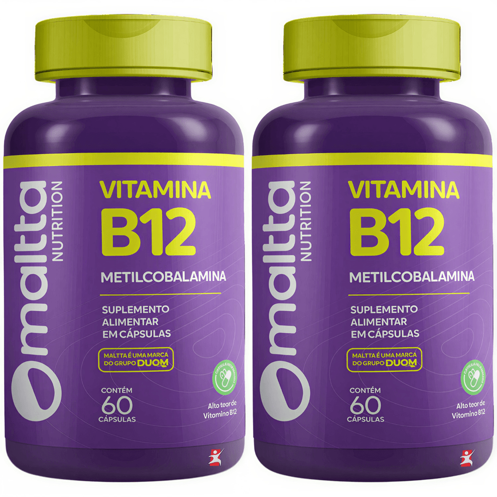 Kit 2 Vitamina B12 Metilcobalamina Concentrada Maltta Nutrition 60 Cápsulas Veganas