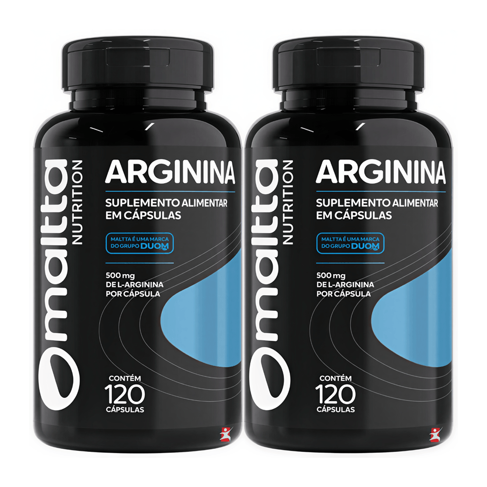 Kit 2 Arginina L-arginina Pura E Concentrada Maltta Nutrition 500mg 120 Cápsulas