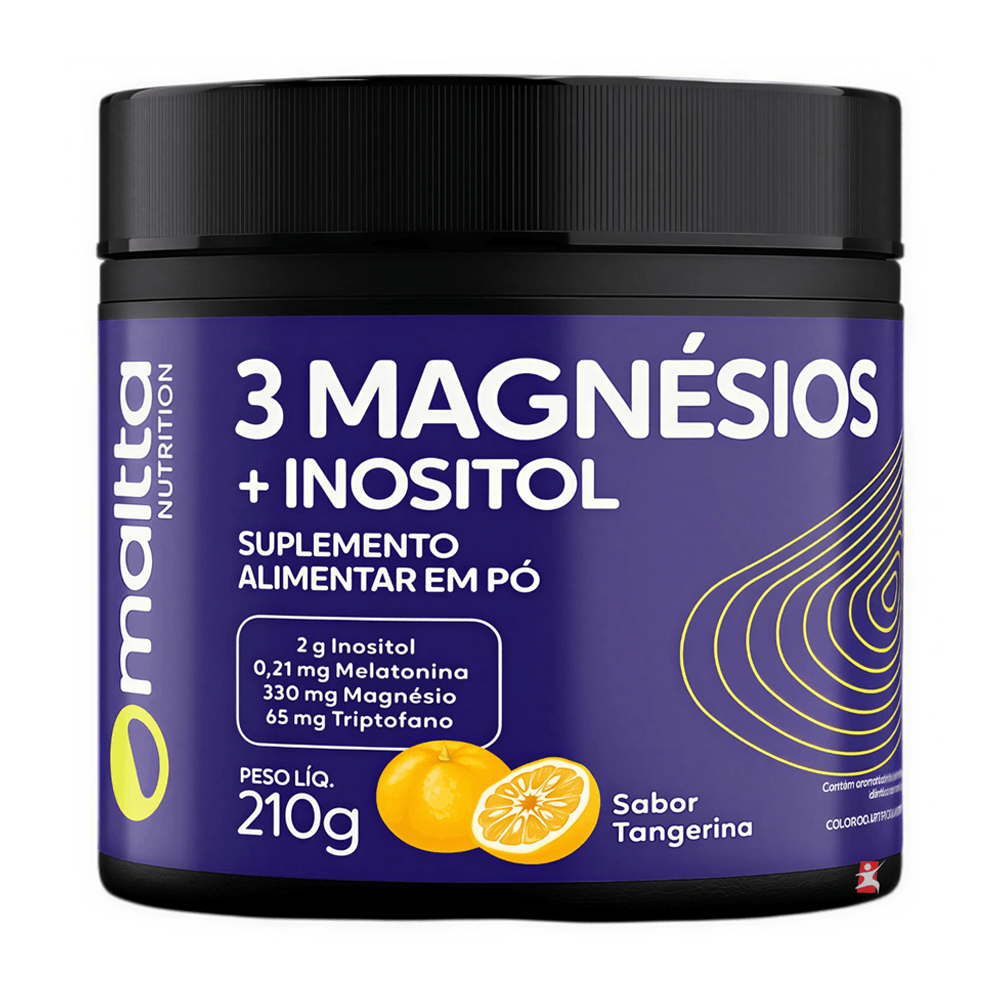 3 Magnésios + Inositol Maltta Nutrition Tangerina 210g