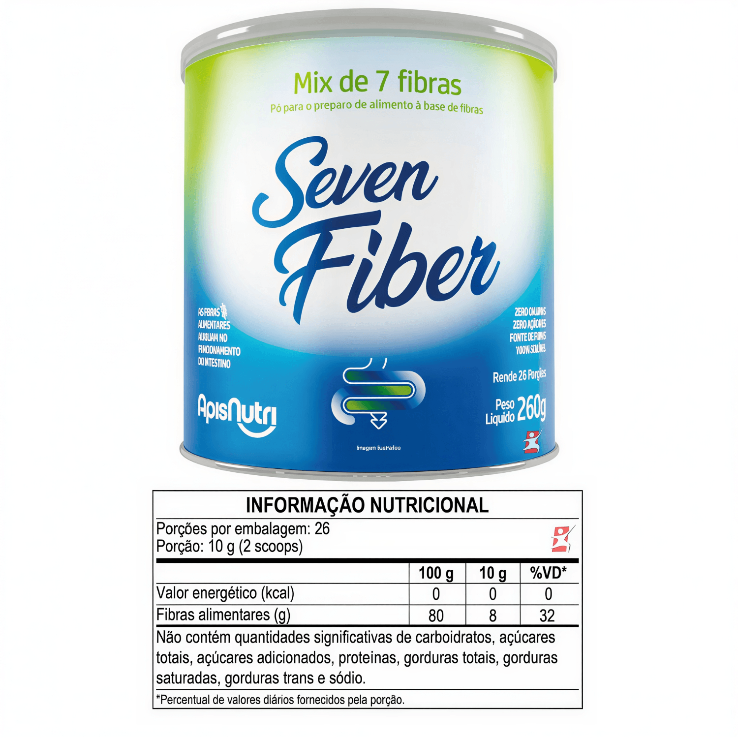 Seven Fiber Mix De 7 Fibras Em Pó Apisnutri 260g