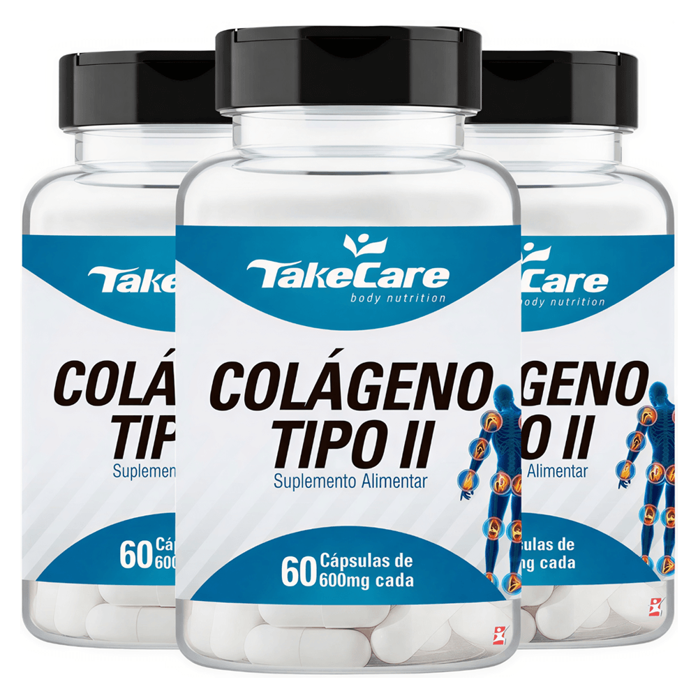 Kit 3 Colágeno Tipo 2 Puro Não Desnaturado Take Care 60 Cápsulas