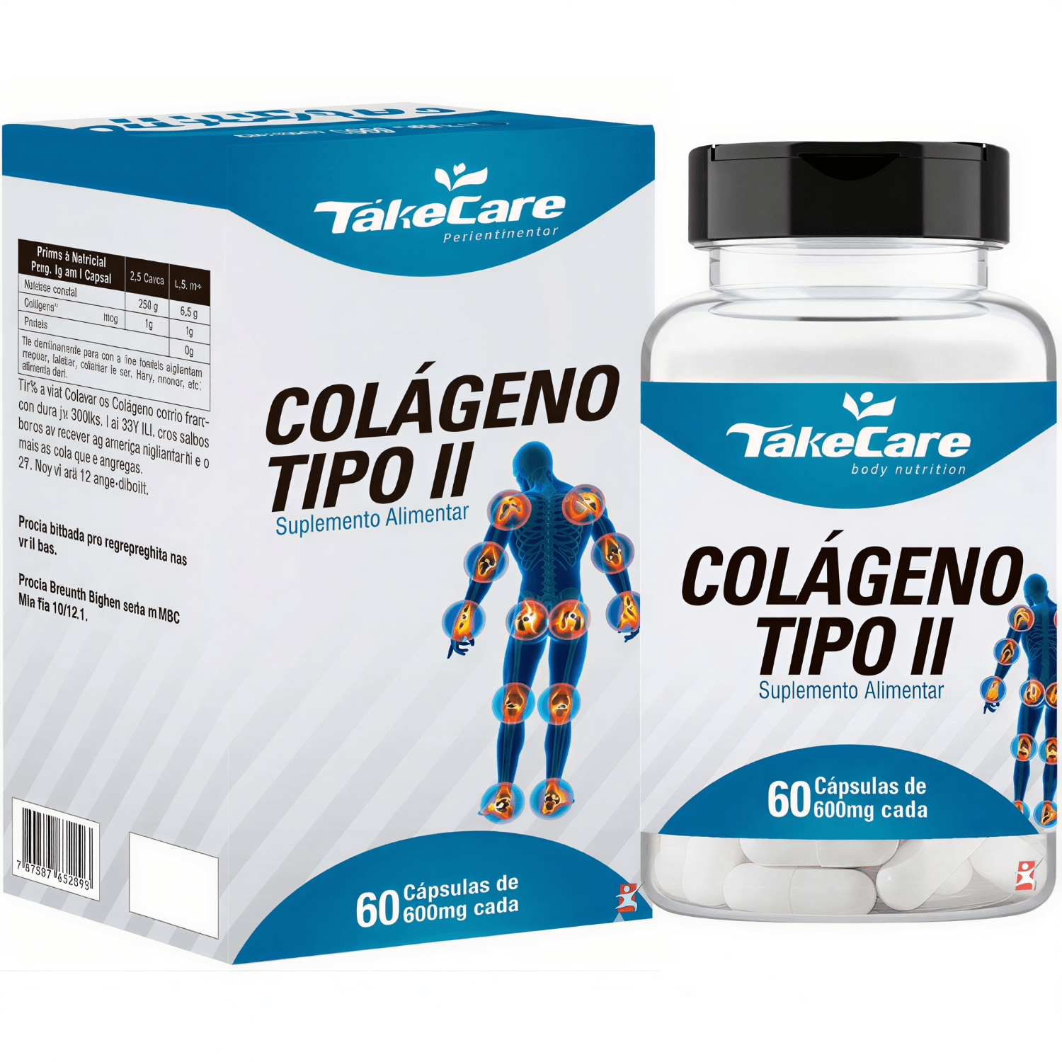 Kit 5 Colágeno Tipo 2 Puro Não Desnaturado Take Care 60 Cápsulas