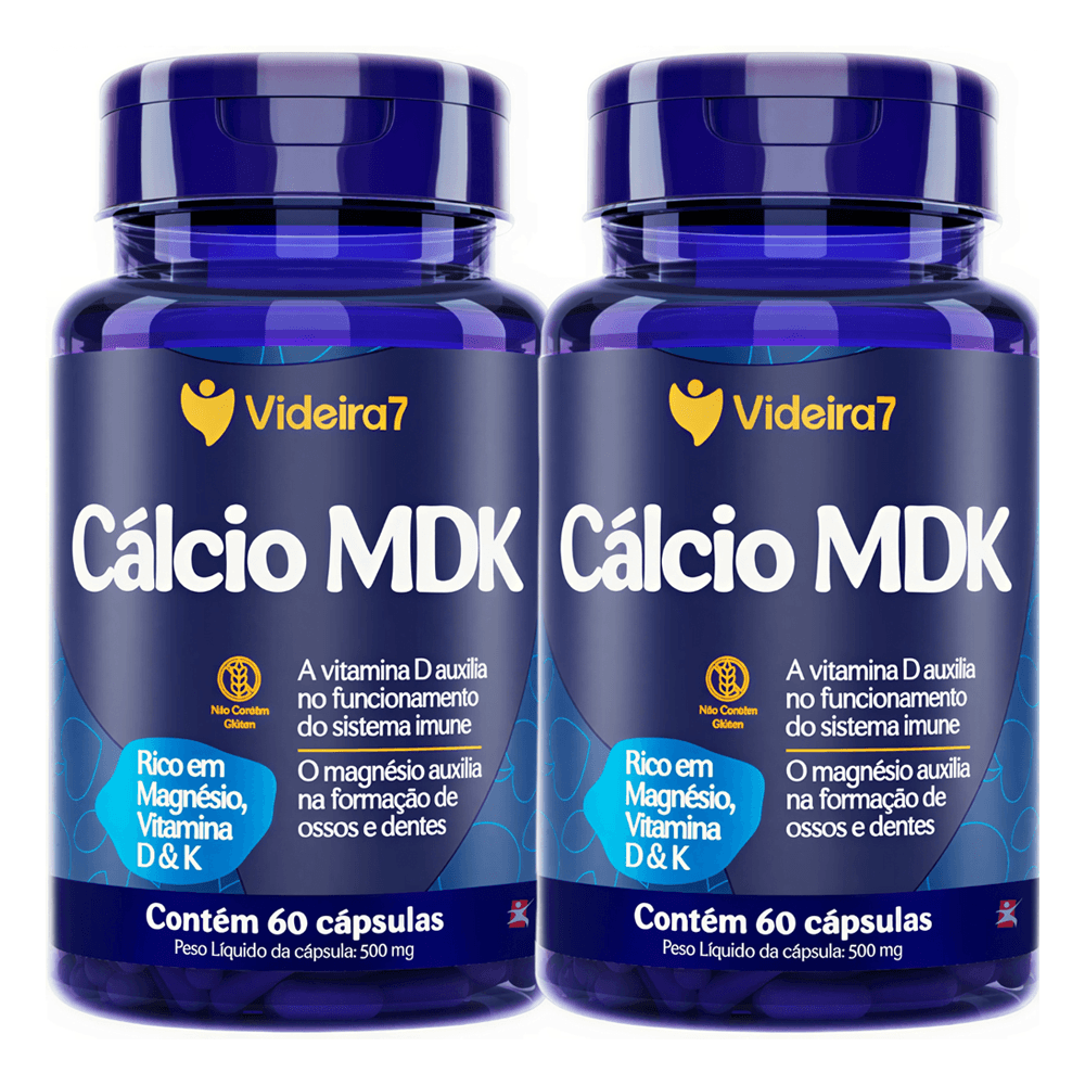 Kit 2 Cálcio Mdk Videira7 60 Cápsulas