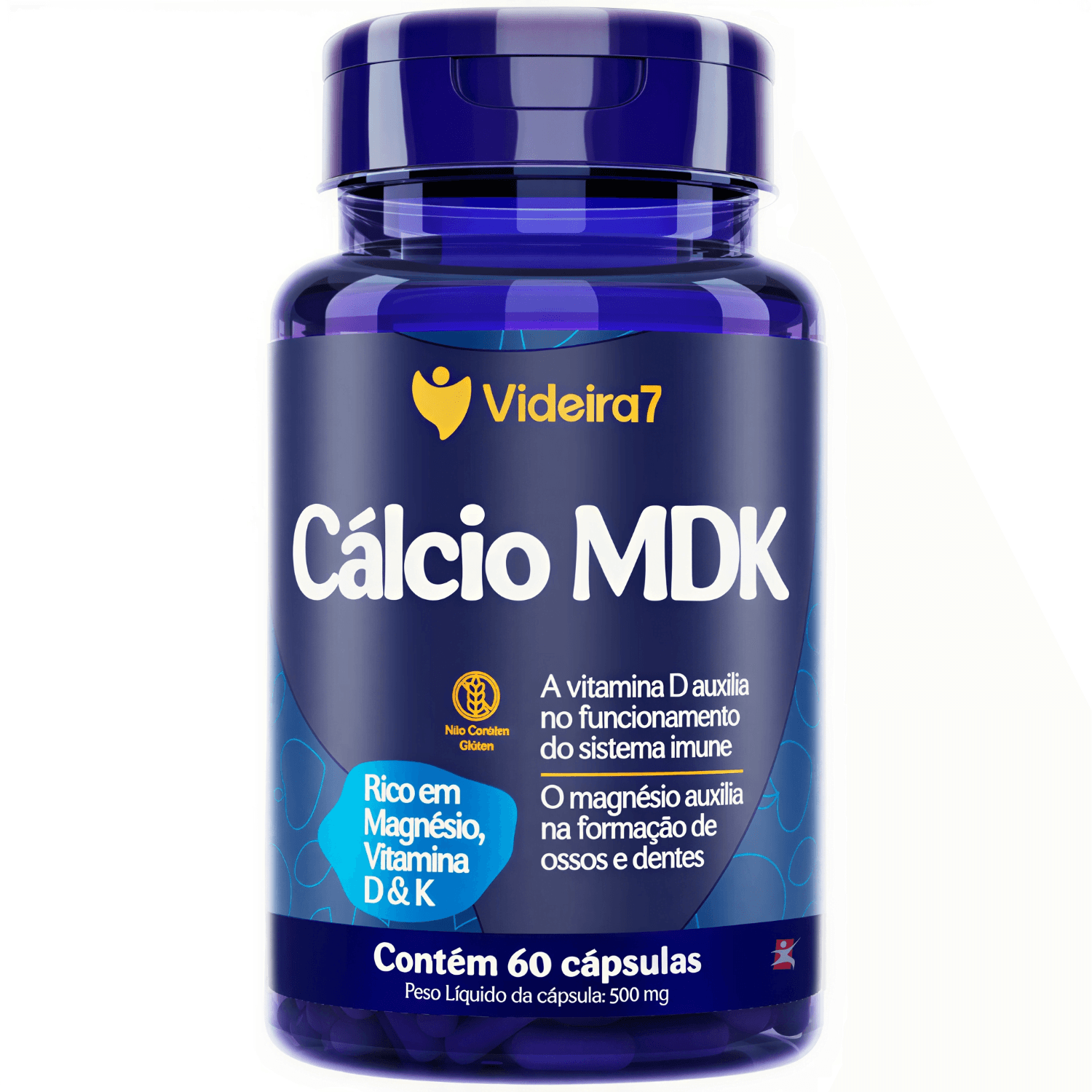 Kit 5 Cálcio Mdk Videira7 60 Cápsulas