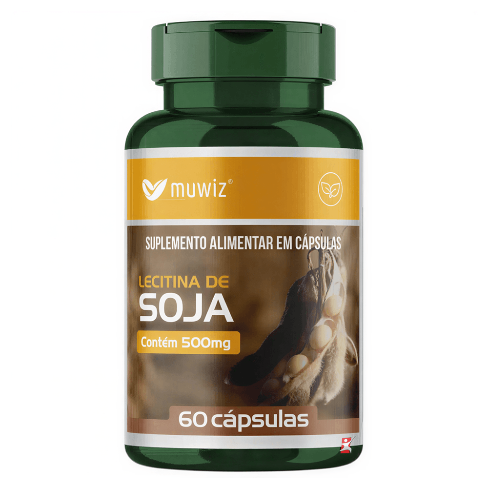 Lecitina De Soja Muwiz 500mg 60 Cápsulas