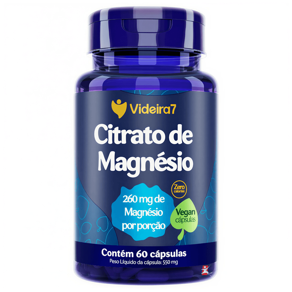 Citrato De Magnésio Videira7 60 Cápsulas Veganas