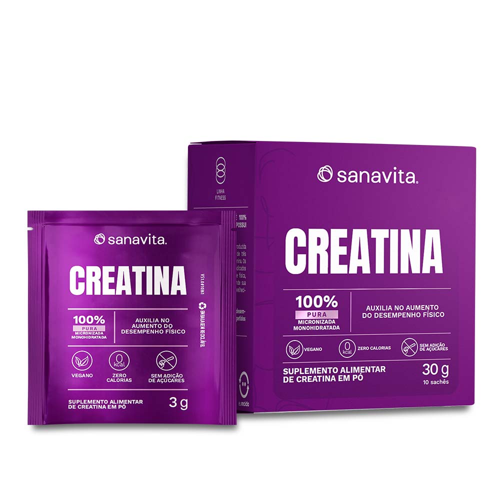 Creatina Em Pó Sanavita 10 Sachês