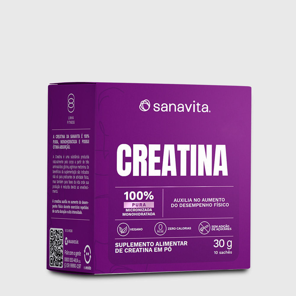 Creatina Em Pó Sanavita 10 Sachês