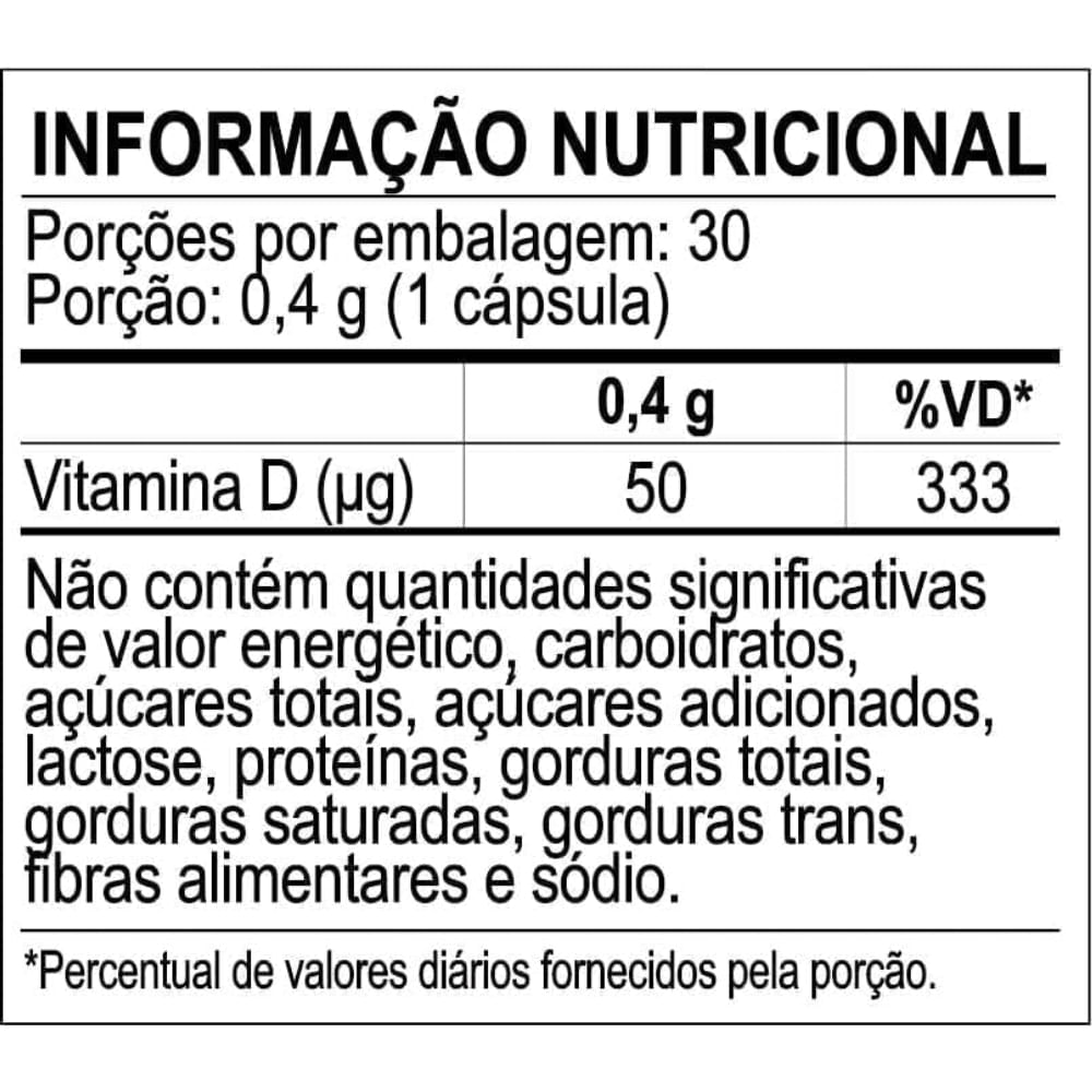 Vitamina D3 Sanavita 2000 UI 30 Cápsulas