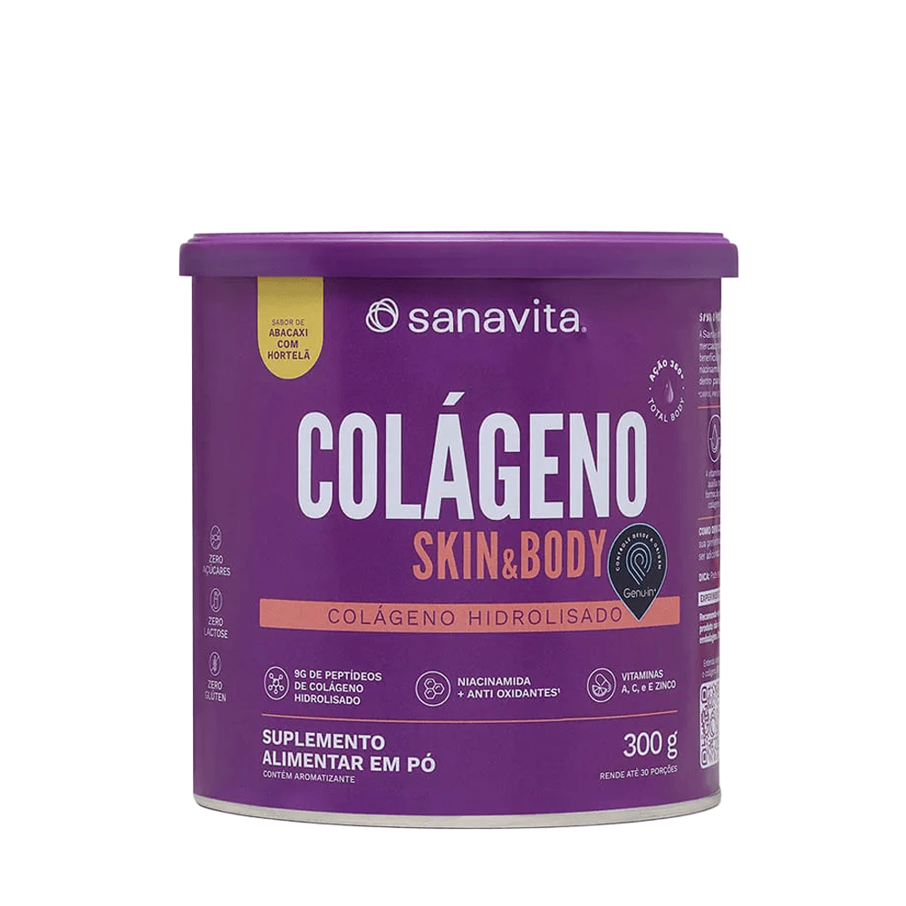 Colágeno Skin Sanavita Abacaxi com hortelã 300g