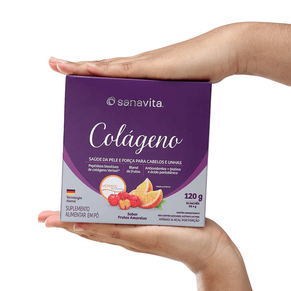 Colágeno Hidrolisado Verisol® Frutas Amarelas Sanavita 30 Sachês (2,8g cada)