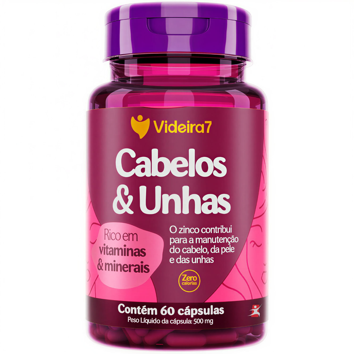 Kit 2 Cabelos E Unhas Videira7 60 Cápsulas