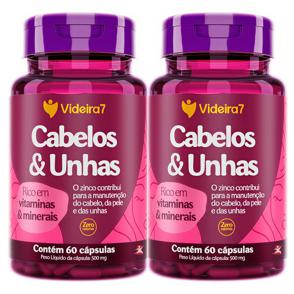 Kit 2 Cabelos E Unhas Videira7 60 Cápsulas